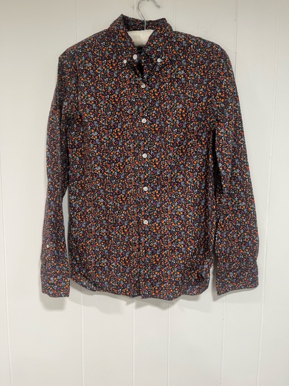 JCREW slim untucked flex washed floral button up - S